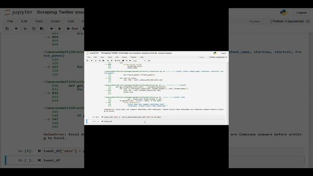 Excel does not support datetimes with timezones full video on channel #python #pythontutorial