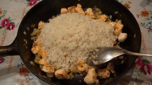 Ризотто с курицей и помидором