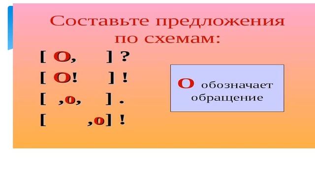 Как делать схему предложения с обращением