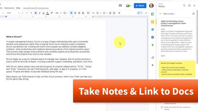 How to use Google Docs and Keep Notes Together