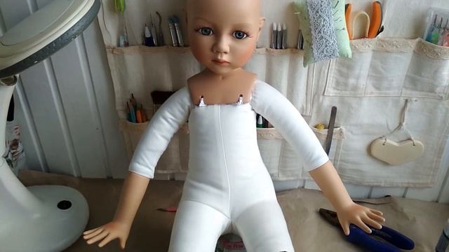 РЕСТАВРАЦИЯ ФАРФОРОВОЙ КУКЛЫ ПРЕВРАЩЕНИЕ ОДНОГЛАЗКИ  RESTORATION OF PORCELAIN DOLL