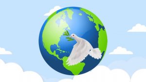 Футаж "Земля и голубь мира"