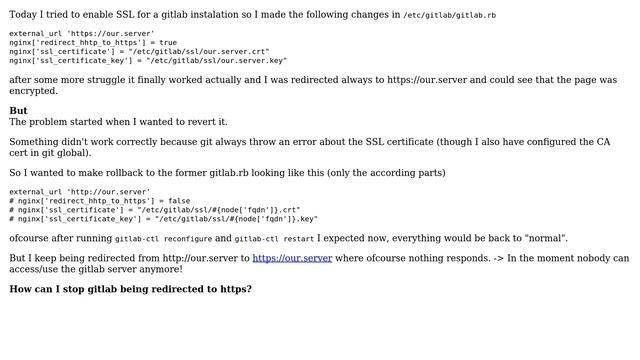 DevOps & SysAdmins: Gitlab nginx - Unable to stop https redirect смотреть онлайн