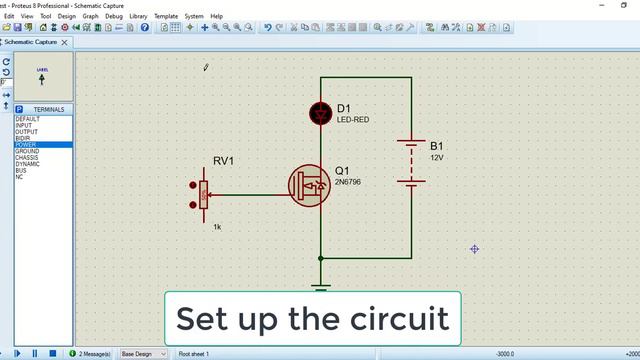 n Channel mosfet baising in Proteus tutorial
