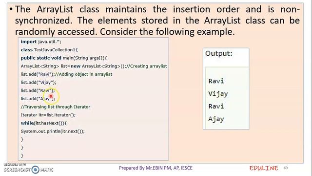 JAVA - MODULE 4 - TOPIC 9 - LIST INTERFACE & ARRAY LIST