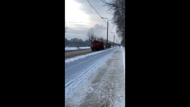 Уборка снега в городе, комбинат благоустройств и дорожные службы  #351 Орехово-Зуево.mp4
