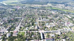 Город Вельск с высоты (вид с восточной части города), лето 2021