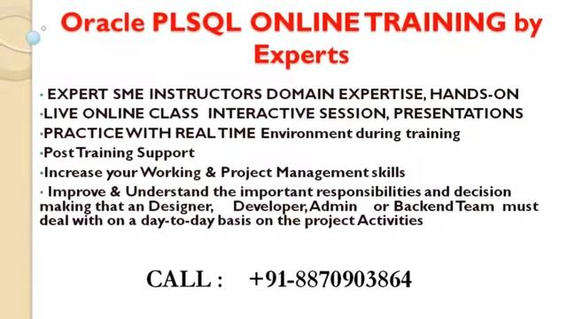 Oracle PLSQL Online Training