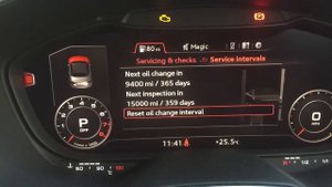 AUDI TT 2016 Oil change due reset