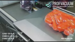 Упаковка очищенной свеклы и моркови в вакуумный пакет на двухкамерном вакуумном упаковщике DZ-510.