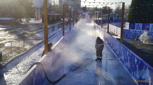 Уссурийск 2022-2023 - Залитие катка на площади