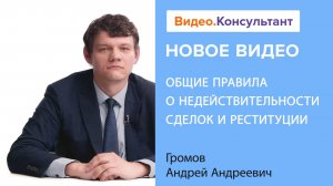 Общие правила о недействительности сделок и реституции | Смотрите семинар на Видео.Консультант