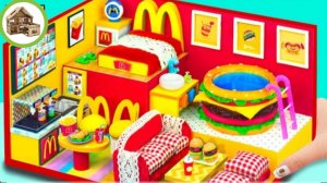 Удивительный миниатюнрный домик mcdonalds, кухная для гамбургеров и с бассейн из картона /203