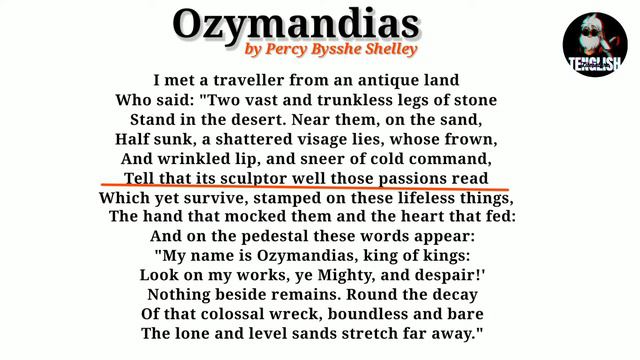 ozymandias poem by p b shelley in telugu @tenglishliterature7446 смотреть онлайн