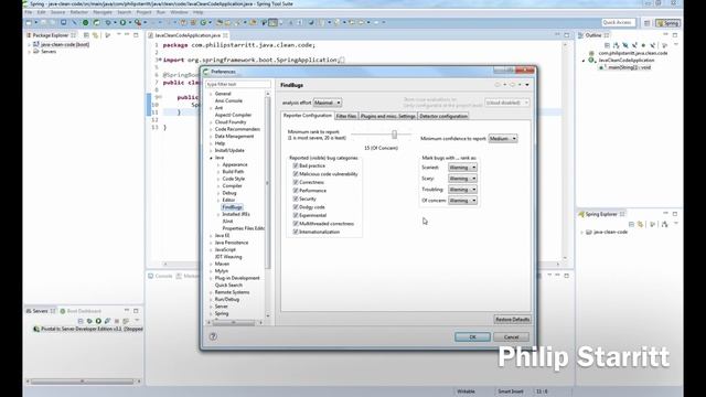 Java Clean Code Tutorial #2 - Static Analysis FindBugs Eclipse Plugin Setup смотреть онлайн