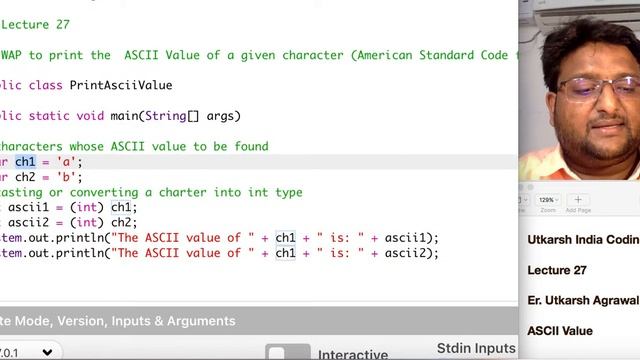 ASCII CODE ..... Program and Concept