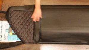 Авточехлы Турин Экокожа Ромб Красная строчка