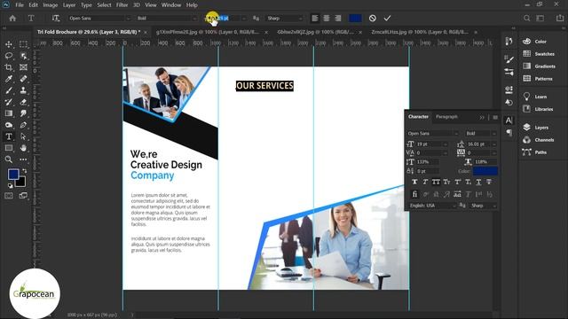 Business Trifold Brochure Template Design - Photoshop Cc Tutorial смотреть онлайн