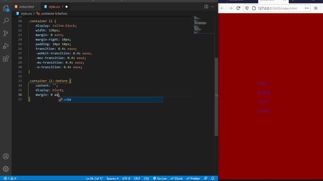 Horizontal Border Line Hover Easy For Beginner | HTML and CSS Course Tutorial #webdesign