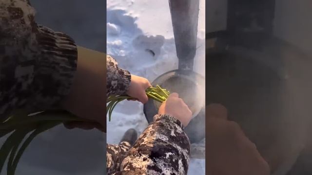 Meat with vegetables in an Afghan cauldron -50 C❄️ / Мясо с овощами в афганском казане -50 C❄️ смотреть онлайн