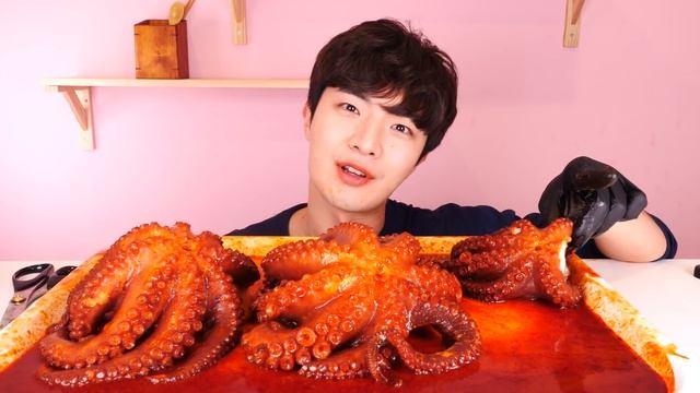 ENG SUB) Spicy Fire Giant Octopus Three Eat Mukbang ?  Korean ASMR 후니 Hoony Eatingsound