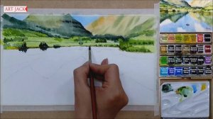 Landscape watercolor using solid paints-Lake Village | 고체물감을 사용한 풍경 수채화-호수공원-김재석작가 [ART JACK]