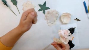 Пионовидная роза Шарм. Часть 8. Мастер-класс цветы из ткани