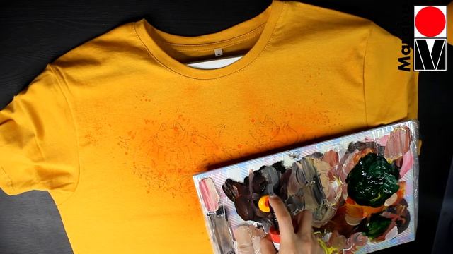 Роспись футболки к Хэллоуину красками для текстиля Marabu смотреть онлайн