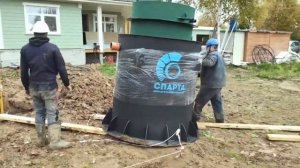 Монтаж станции биологической очистки Спарта-800