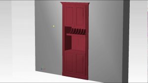 Проект встроенного шкафа для посуды и сувениров