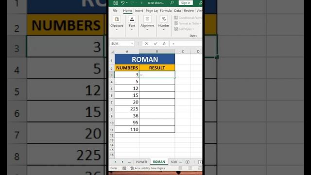 Roman in Excel #nkexcelclasses #exceltutorial #short #excel #roman