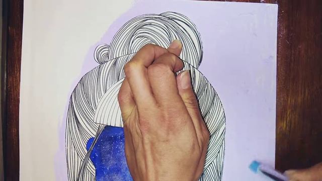 Сухая пастель. Девушка - космос. смотреть онлайн