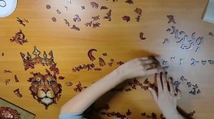 Как собрать деревянные пазлы лев!