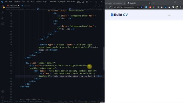 Create a Resume/CV Builder Website Using Bootstrap v5.0 | Bootstrap Website Template For Beginners
