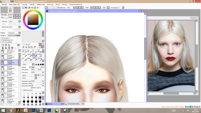 Рисуем реалистичные волосы в SAI (SIMS 4) смотреть онлайн