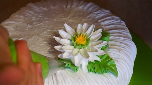 МК по хризантеме , розе и бутону розы  Украшение торта кремом Cake decoration
