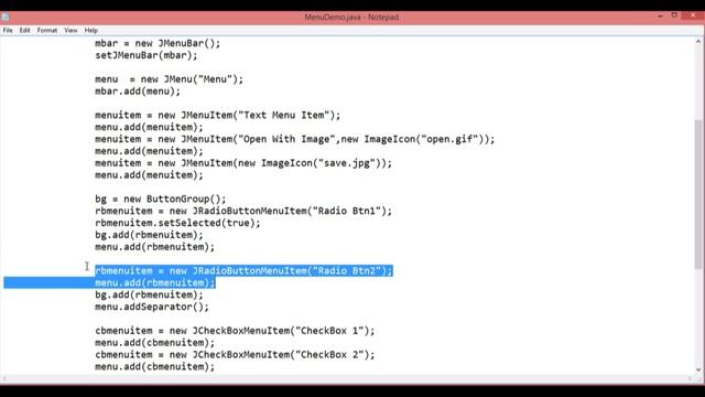 Java Swing Menu Component Demo смотреть онлайн