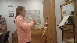 Учусь играть на трубе. Видео для детей №9: Играю произведение Ландлер, композитор Антон Диабелли...