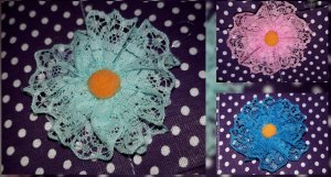 Цветы из кружевной ленты. Самый простой способ.mp4