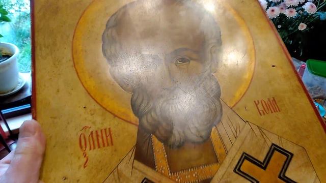 19 век икона Николай Чудотворец по золоту 38*31 см. смотреть онлайн