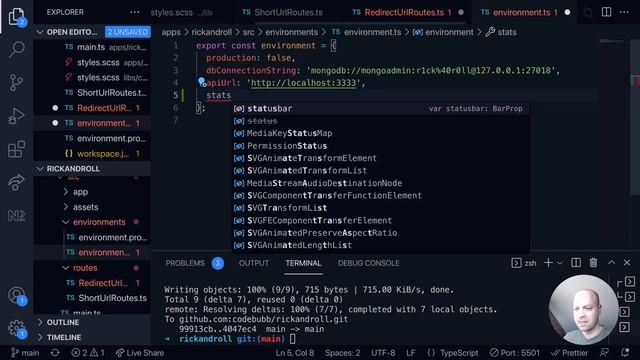 DevTips Daily - Rick and Roll Project - Adding a redirect route in Express