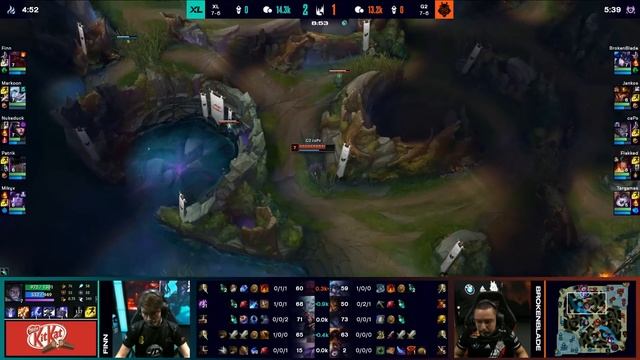 XL vs. G2 - Week 7 Day 1 | LEC Summer Season | Excel vs. G2 Esports (2022) смотреть онлайн