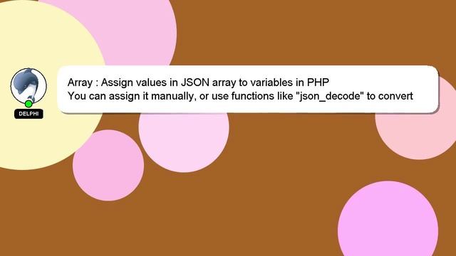 Array : Assign values in JSON array to variables in PHP