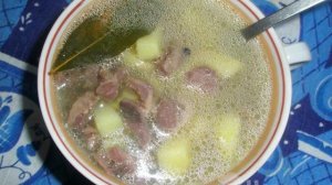 Супчик из куриных сердечек