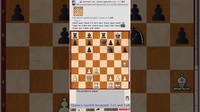 Superbet Rapid & Blitz Poland 2023 - Round: 2 || Anish Giri vs Maxime Vachier Lagrave