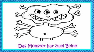 Deutsch lernen: Wir malen ein Monster -  Körperteile, Zahlen und Farben lernen