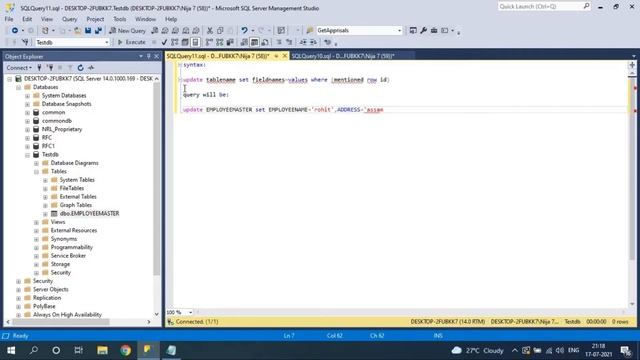 SQL Server Complete Course | SQL Server Tutorial | Update Query in Microsoft SQL Server | Part 7