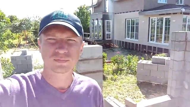 Кладка стен пескоблоками, беседка день 3