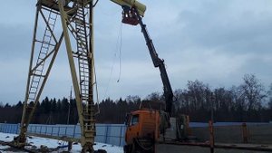 Работаем монтажной корзиной для кму!