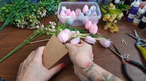 Мыльный букет из тюльпанов в руку ? Собираем букет в конусе ? Как сделать букет из мыла